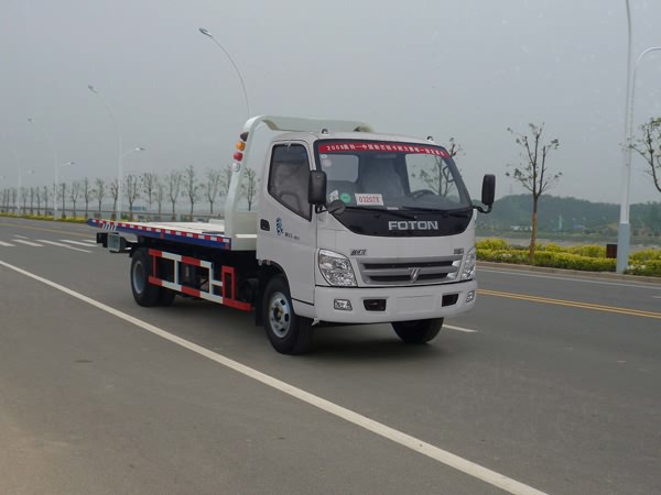 北汽福田国四平板一拖二道路清障车